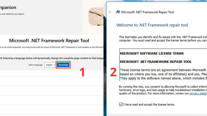 Khắc phục lỗi 0x80070643 - Sử dụng công cụ .NET Framework Repair Tool