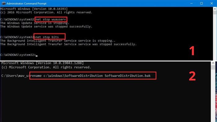 Khắc phục lỗi 0x80070643 - Đổi tên thư mục SoftwareDistribution