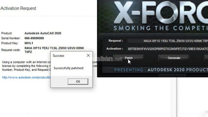 Nhấn 'OK' để tiếp tục quá trình crack phần mềm.