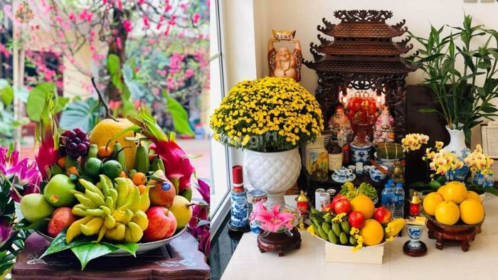 Arranging the five-fruit tray