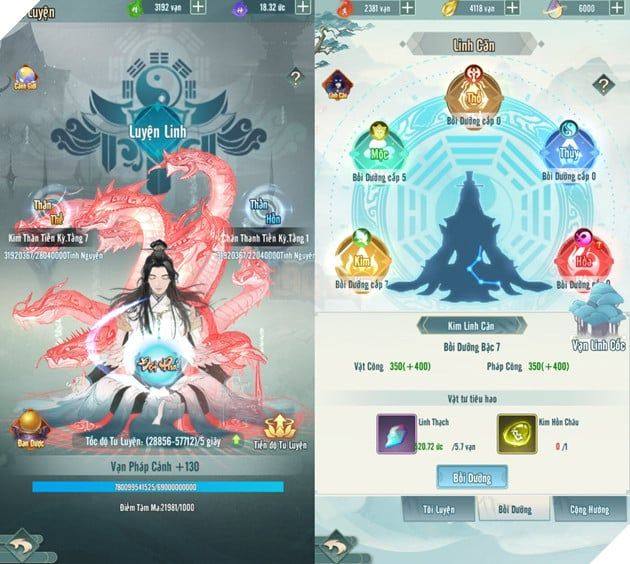 Linh Căn trong Thất Nghiệp Tu Tiên Đi - Vplay có tầm ảnh hưởng lớn đến sự phát triển của nhân vật, không chỉ trong việc nâng cao chỉ số mà còn trong cách thức chiến đấu của người chơi.