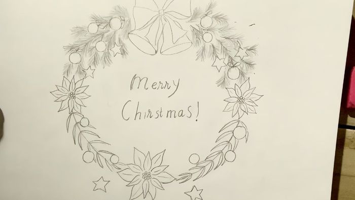 Vòng nguyệt quế Noel được làm từ len