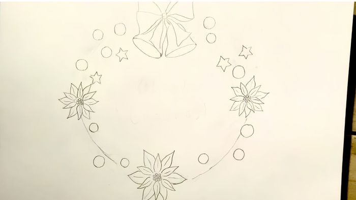 Cách vẽ vòng nguyệt quế Noel đơn giản cho mùa lễ hội