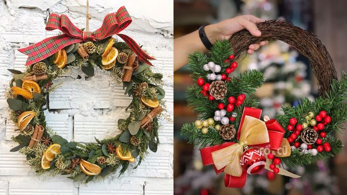 Cách trang trí vòng nguyệt quế Noel đẹp mắt