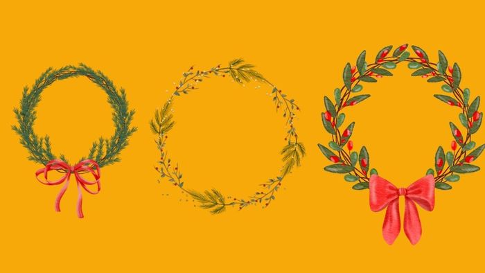 Hướng dẫn vẽ vòng nguyệt quế Noel đơn giản mà đẹp mắt
