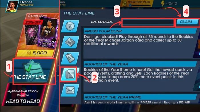 Hướng dẫn cách sử dụng mã code NBA 2k Mobile