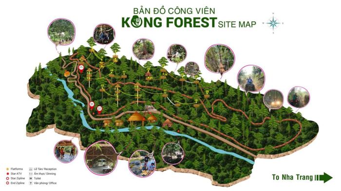 Bản đồ Công viên Kong Forest Nha Trang