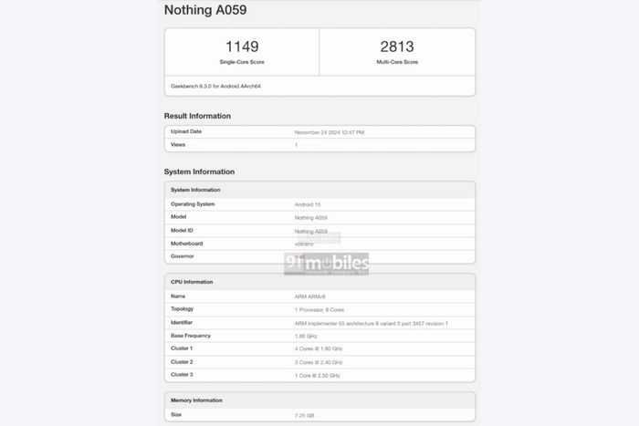 Nothing Phone (3) lộ diện với vi xử lý Snapdragon 7s Gen 3