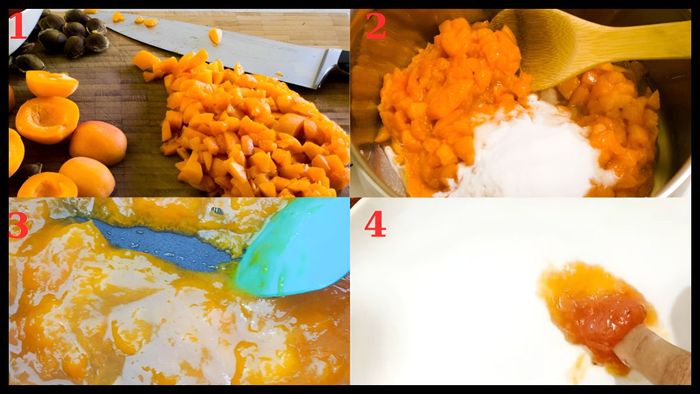 Cách làm mứt mơ phết bánh mì - bước 2