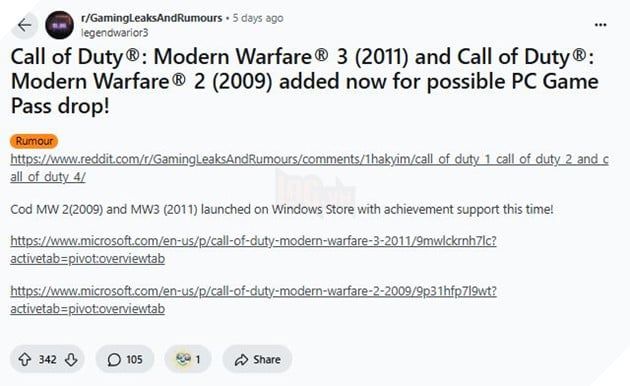 Tin đồn: Một số phần game Call of Duty khác có thể sẽ sớm xuất hiện trên Xbox Game Pass 3