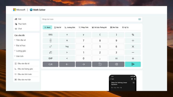 Hướng dẫn sử dụng Microsoft Math Solver – Bước 1