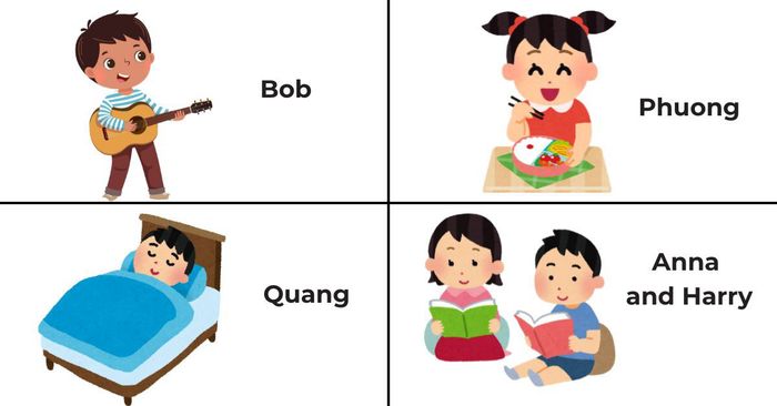 Bài 5: Quan sát hình ảnh dưới đây và mô tả hành động của các nhân vật - Hình 1
