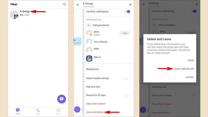 Hướng dẫn rời nhóm Viber một cách im lặng trên điện thoại