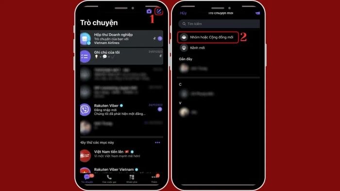 Hướng dẫn tạo nhóm chat trên Viber qua điện thoại - Bước 1