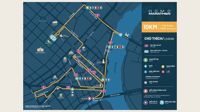 HCMC Marathon 2025: Sơ đồ đường chạy cự ly 10km