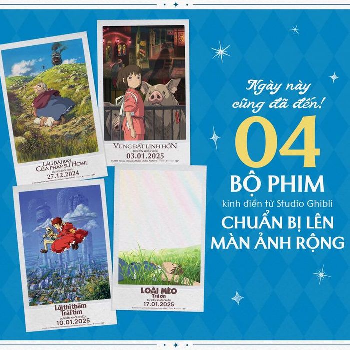4 bộ phim Ghibli sắp sửa xuất hiện tại các rạp chiếu Việt