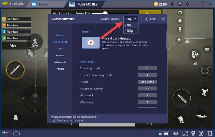 Hướng dẫn cài đặt Game controls khi chơi PUBG Mobile trên BlueStacks 4