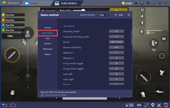 Hướng dẫn thiết lập Game controls khi chơi PUBG Mobile với BlueStacks 4