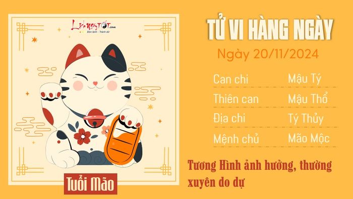 Tử vi ngày 20/11/2024 của tuổi Mão