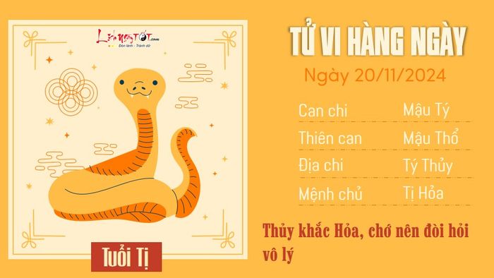 Tu vi hang ngay 20/11/2024 - Tị