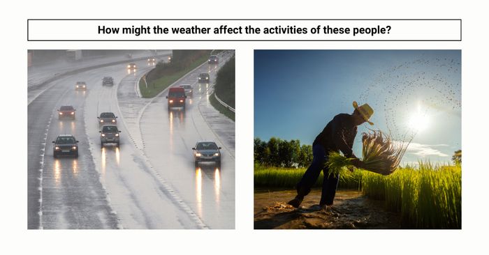 In what ways might the weather influence the activities of these individuals?