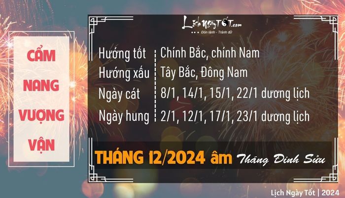 Cẩm nang vượng vận tháng 12 năm 2024 âm lịch