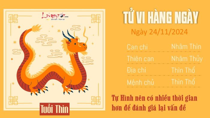 Tử vi hàng ngày 24/11/2024 của 12 con giáp - Tuổi Thìn