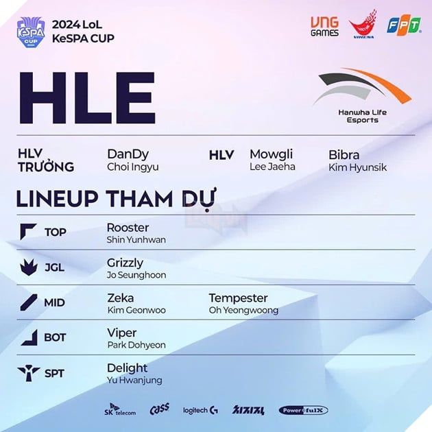 KeSPA Cup 2024: Các Tuyển LCK Chính Thức Công Bố Đội Hình, Xạ Thủ Gốc Việt Cùng DRX Xuất Quân