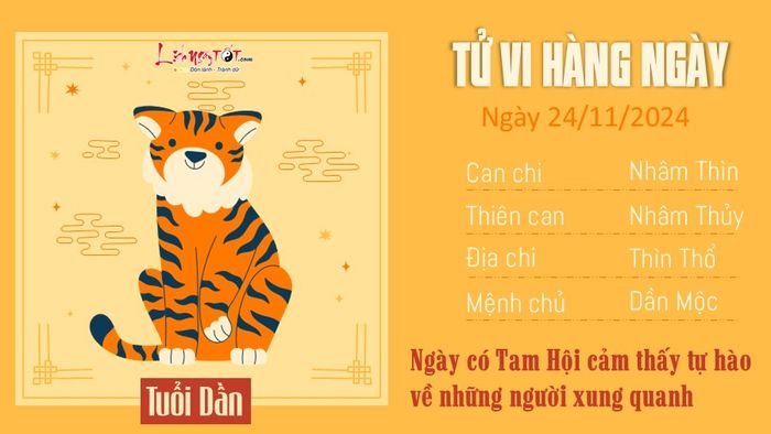 Tử vi ngày 24/11/2024 cho tuổi Dần