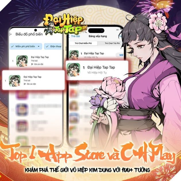 Sức hút của Võ Hiệp Kim Dung không thể chối cãi, đặc biệt là khi Đại Hiệp Tap Tap thống trị Ngôi vương trên cả AppStore và CH Play.