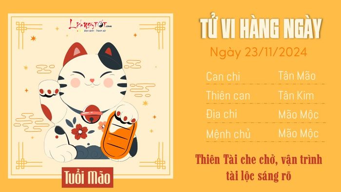 Tử vi ngày 23/11/2024 - Tuổi Mão