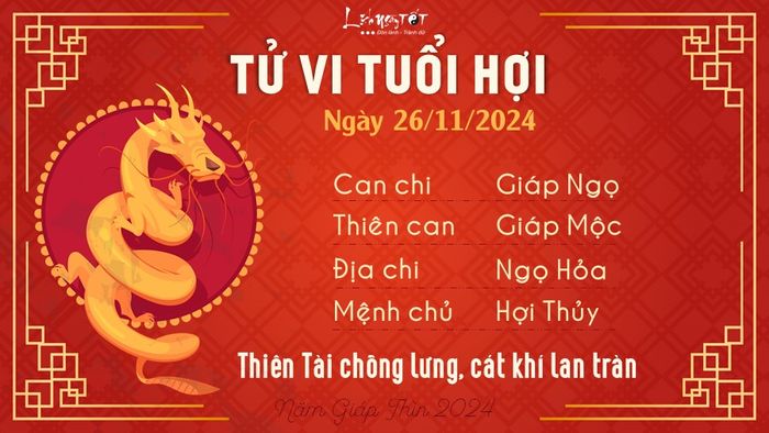 Tử vi hàng ngày 26/11/2024 - Hợi