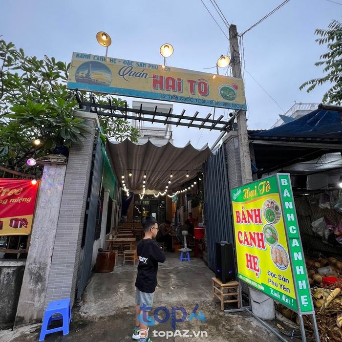 Quán ăn Hai Tô tại TP Dĩ An nổi bật với món bánh canh ghẹ đặc trưng