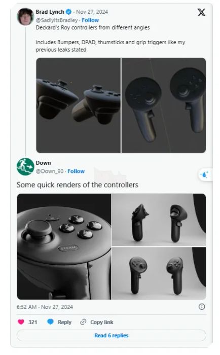 Hình ảnh rò rỉ của tay cầm chơi game Steam Controller 2 và bộ điều khiển VR 3 mới