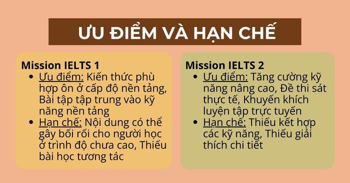 ưu điểm và nhược điểm của Bộ sách Mission IELTS 1, 2 Academic