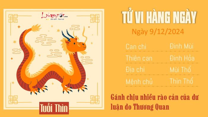 Tử vi hàng ngày của 12 con giáp - Tuổi Thìn ngày 9/12/2024