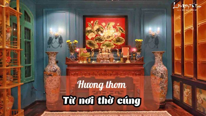 Mùi hương từ khu thờ cúng