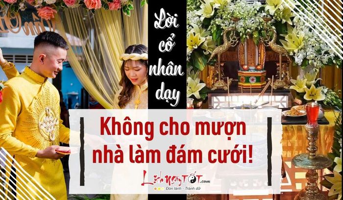 Thà cho mượn nhà tổ chức đám tang còn hơn là đám cưới.