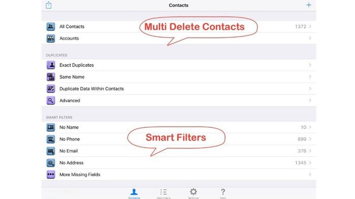 Cách xóa toàn bộ danh bạ iPhone với Delete Contacts+