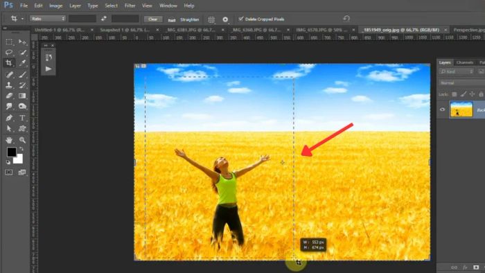 Hướng dẫn cắt ảnh trong Photoshop bằng công cụ Crop - Bước 3