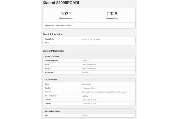 Hiệu năng của POCO X7 được hé lộ qua Geekbench