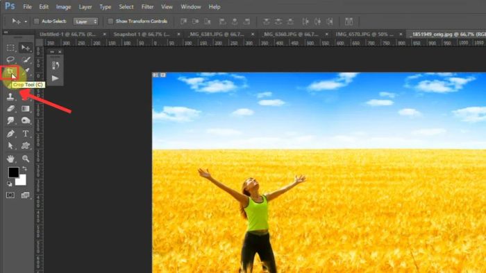Hướng dẫn cắt ảnh trong Photoshop bằng công cụ Crop - Bước 2