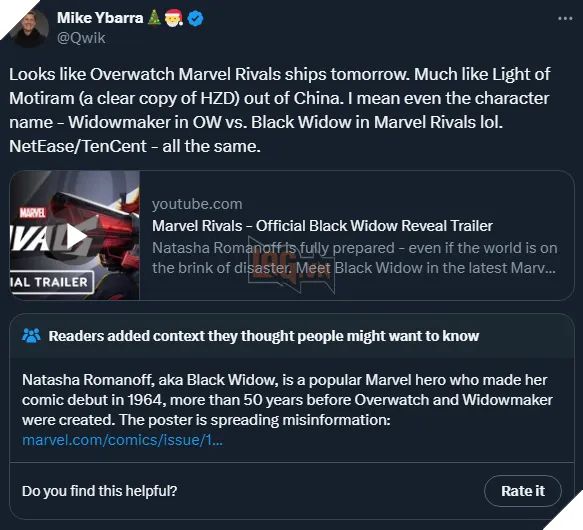 Cựu giám đốc Blizzard chỉ trích Marvel Rivals là bản sao của Overwatch 2