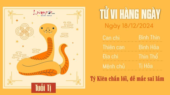 Tử vi ngày 18/12/2024 - Tuổi Tị