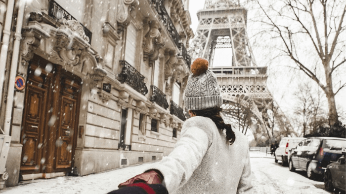 Hình ảnh tháp Eiffel vào mùa đông