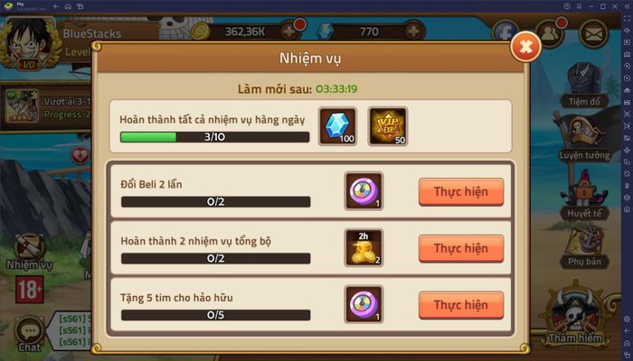 Khám phá các mẹo và thủ thuật khi chơi Huyền Thoại Hải Tặc trên PC với BlueStacks để tối ưu hóa trải nghiệm và tiến độ của bạn.