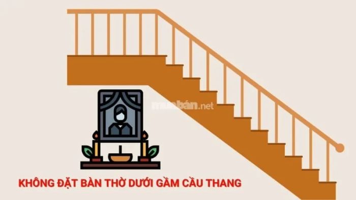 Không nên đặt bàn thờ dưới gầm cầu thang