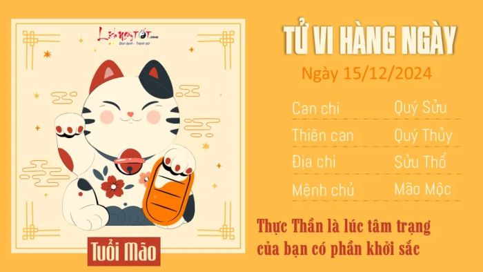 Tử vi hàng ngày 15/12/2024 cho tuổi Mão