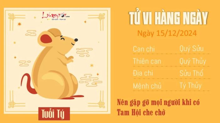 Tử vi hàng ngày 15/12/2024 cho tuổi Tý