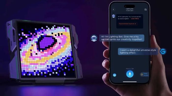 Gaming Pixel Light mang đến trải nghiệm độc đáo cho game thủ với thiết kế pixel art retro, đồng bộ với trò chơi và âm nhạc, có thể hiển thị thông tin thời tiết, đồng hồ và các dữ liệu khác.